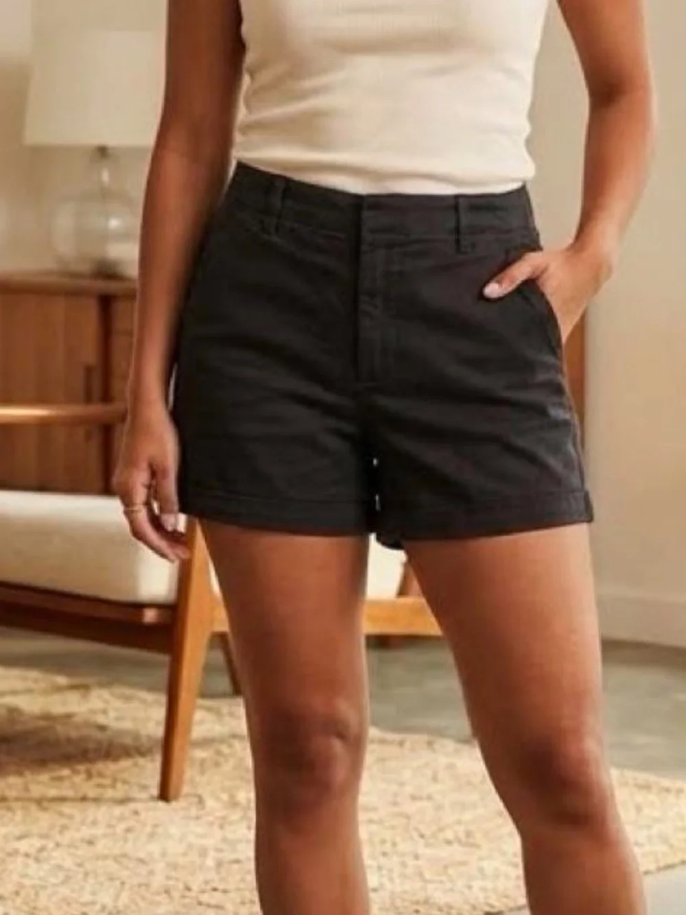 Banana Republic Black High-Rise Bermuda Shorts size 4